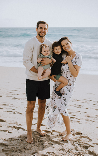 Doctor Kryszan and her family at the beach